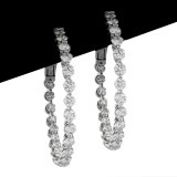 12.31 Cts. 18K White Gold All The Way Around Diamond Hoop Earrings 12.31 Cts. 18K White Gold All The Way Around Diamond Hoop Earrings